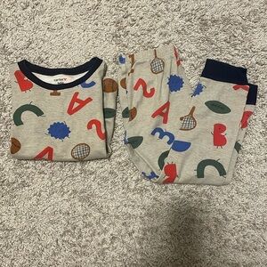 🤎EUC Carter's 2-Piece 123 ABC Toddler Snug fit PJ Set ‼️NOT Flame Resistant‼️